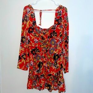Free People Floral Long Sleeve Dress